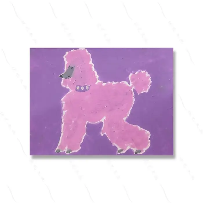 Poodle rose fantaisie chat chien Art impression peinture affiches abstraites contemporaines pépinièr