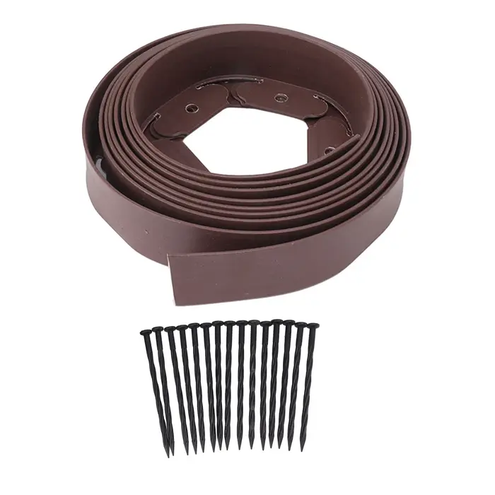Kit de bordure de paysage, bordure de pelouse comprenant 15 pointes, bordure de jardin PE pour aména