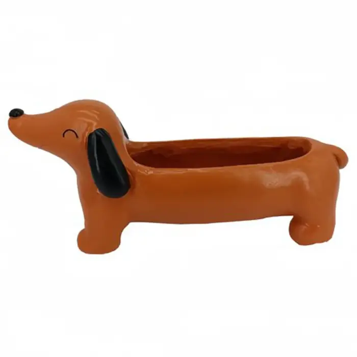 Pot de fleur teckel pour chien, Pot de plantes succulentes en résine, jardinière esthétique pour chi