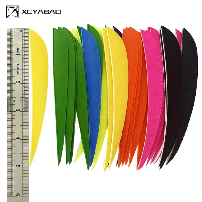 50 Plumes de dindon multicolores de 5 pouces pour le tir à l'arc, plumes d'aile droite pour la chasse, accessoires de tir à l'arc