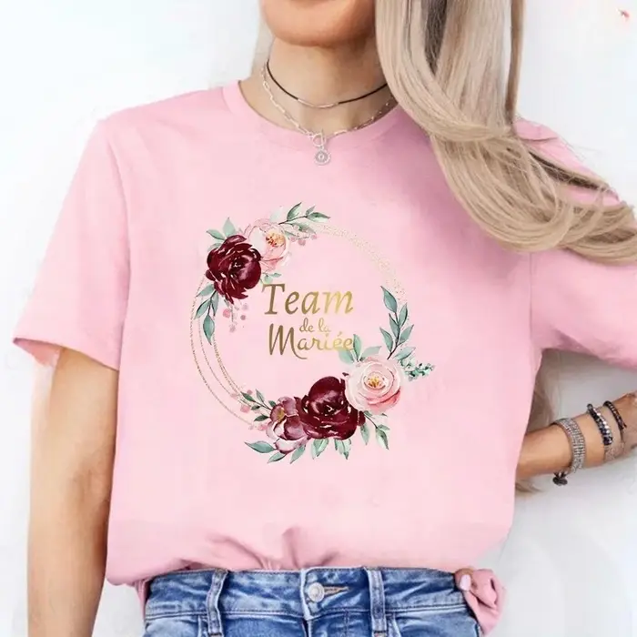 T-shirts à manches courtes pour enterrement de vie de jeune fille (EVJF) pour femmes, motif couronne