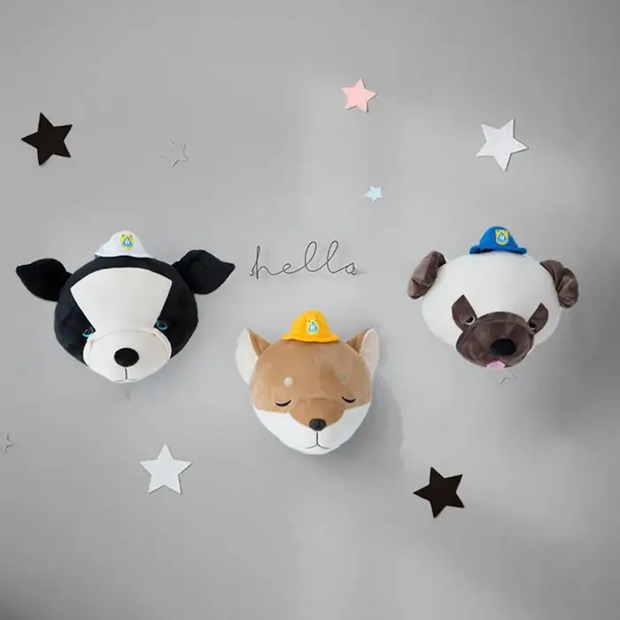 Têtes d'animaux 3D pour chambre d'enfant décor mural simple moderne animal de compagnie salon chambre bureau occasionnelle décoration d'intérieur originalité chaleur accueil