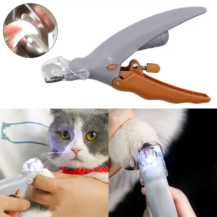 Coupe-ongles avec lumière LED pour chien et chat