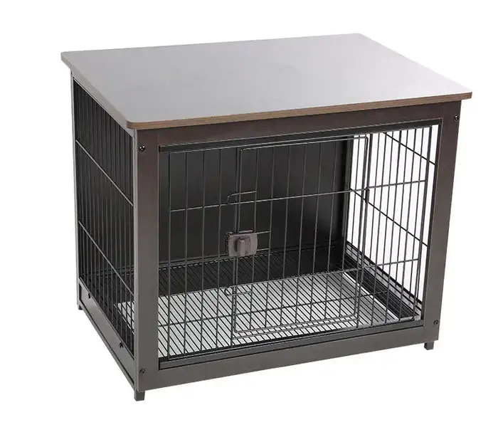 Cage pour animaux de compagnie, caisse pour chien, porte coulissante souple, meubles de Style bois, 