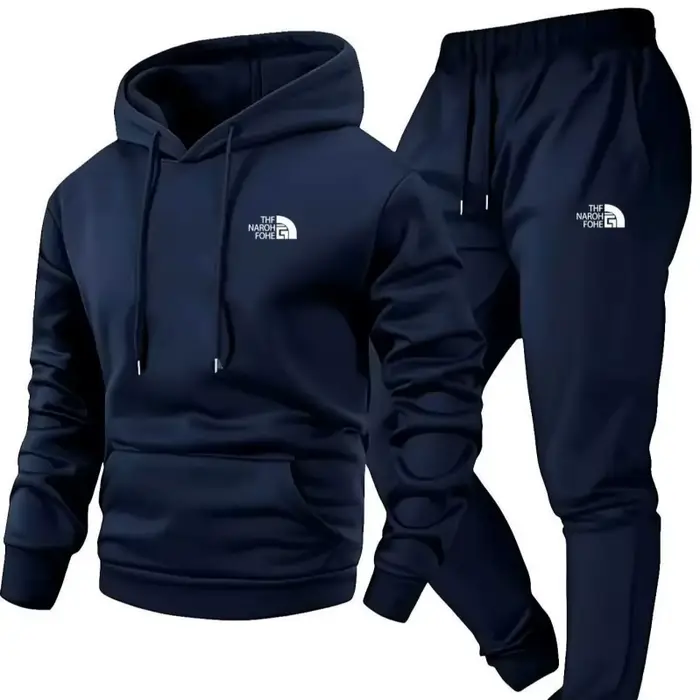 Ensemble décontracté deux pièces pour homme, automne et hiver, sweat-shirt à capuche et pantalon ave