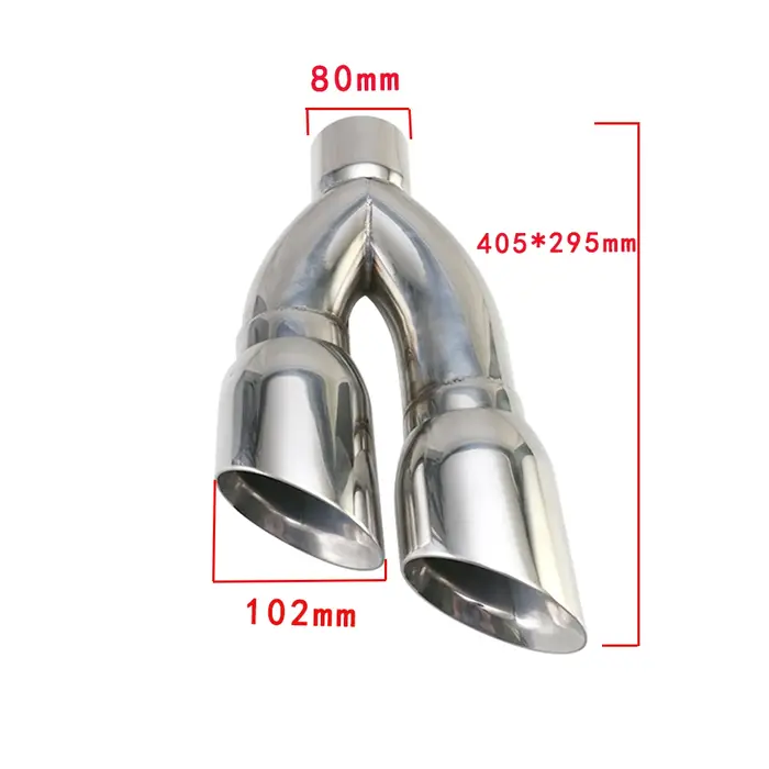 Tuyau d'échappement incliné Inter 80mm en acier inoxydable, silencieux d'extrémité de voiture à doub