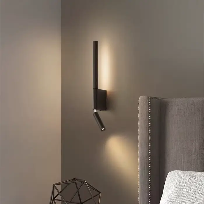 Applique de chevet rotative à 330 degrés, lampe de lecture réglable avec interrupteur, minimaliste, 