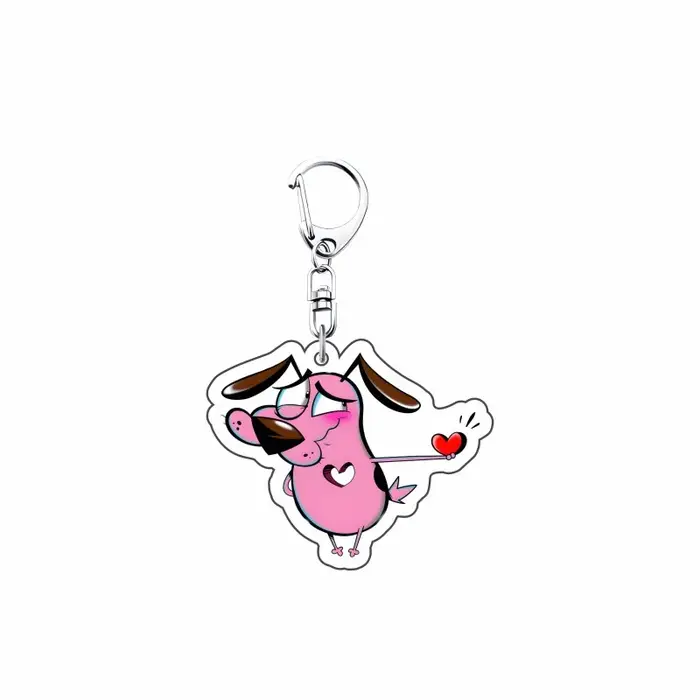 Dessin animé "Courage du chien lâches" 6 cm acrylique mignon Expression Pack porte-clés sac à dos ci