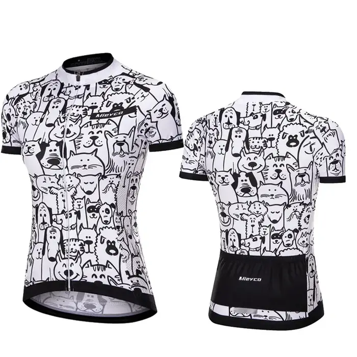 Maillot de cyclisme pour femme printemps été automne respirant séchage rapide anti-pilling avec poches arrière tricoté polyester lycra ajustement confortable sportif