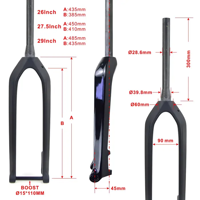 Le plus récent 15x110mm Boost amélioré vélo UD frein à disque en Fiber de carbone fourche vtt à axe 
