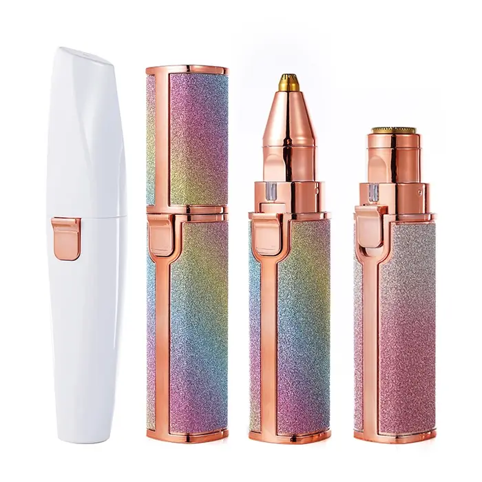 Épilateur électrique Rechargeable 2 en 1, tondeuse à sourcils, corps féminin, visage, rouge à lèvres