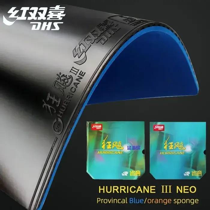 DHS-Caoutchouc de tennis de table provincial Hurricane 3 NEO, caoutchouc de ping-pong collant profes