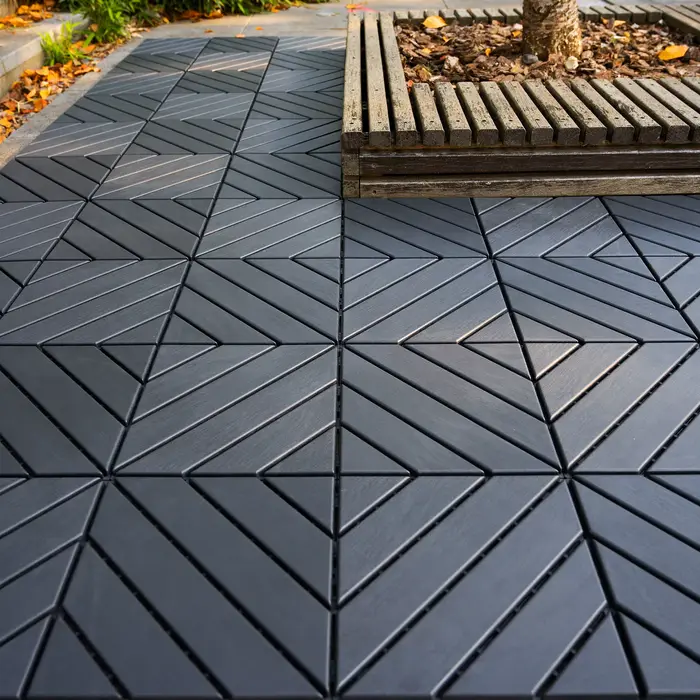 Carreaux de terrasse imbriqués en plastique, carreaux carrés étanches, utilisation par tous les temp