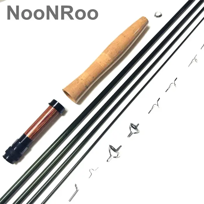 NooNRoo IM8 8ft 6 pouces 4pc 1wt tige à mouche bricolage Cambo Kit Action rapide mouche vierge avec 
