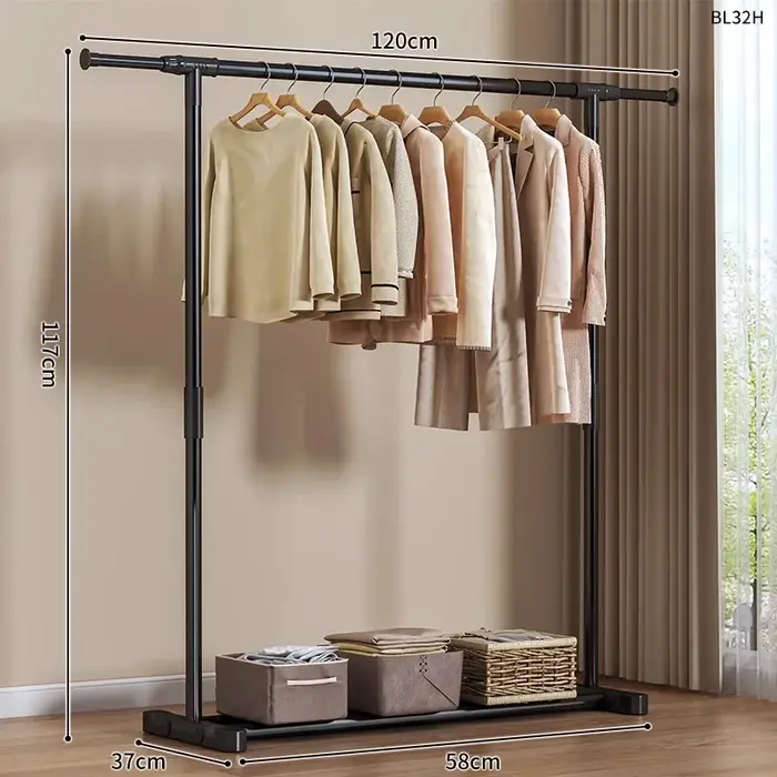 Séchoir à linge vertical mobile pour balcon domestique, étendoir simple pour dortoir, porte-manteau 