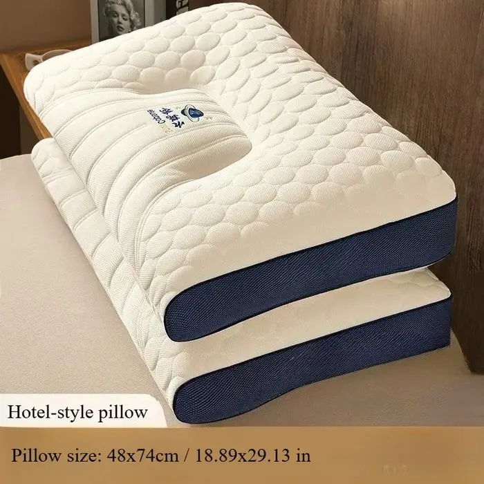 Oreiller mémoire de forme latex massage cervical - Aide au sommeil profond et confort optimal