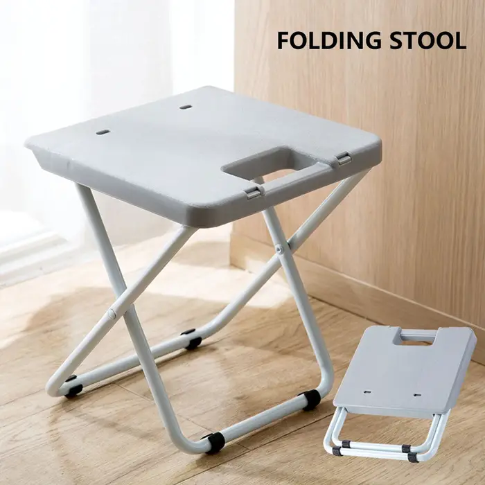 Tabouret de bain en plastique multifonctionnel, cuisine à domicile, intérieur, portable, pliable, co