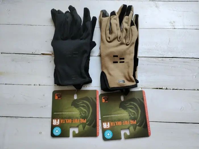 Gants tactiques PIG FDT Delta FR & Ferro pour paintball et airsoft - Noir kaki, écran tactile pouce index