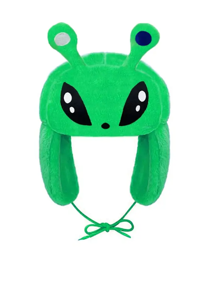 Chapeau en peluche extraterrestre vert pour enfants, chapeau Ushanka, casquette Anime de dessin anim