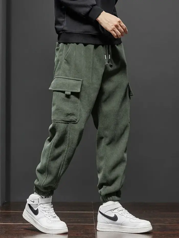 Pantalon décontracté homme élastique printemps automne stretch droit cordon harem jogging sport