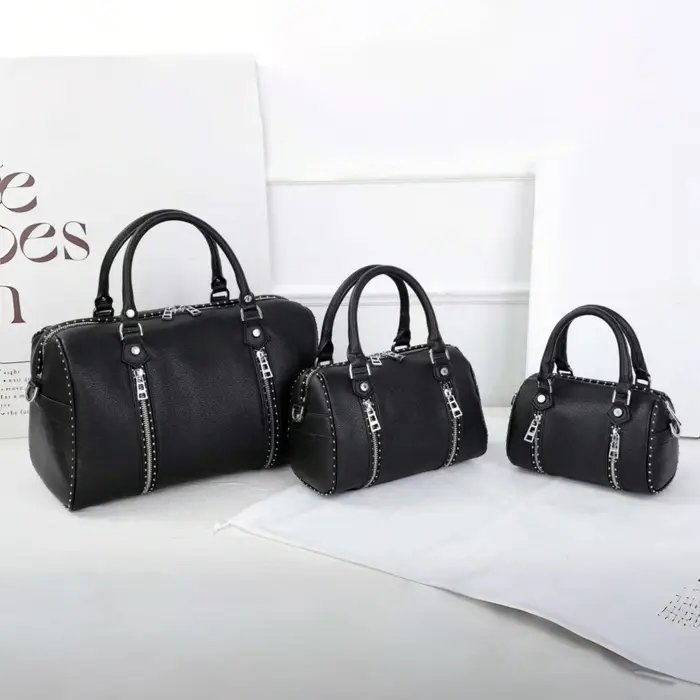 Nouveau style 2026 Sac Boston ZV pour femme - Sac bandoulière à poignée cloutée - Sac oreiller - Ave