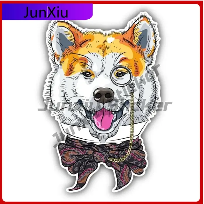 Akita chien Hipster vinyle voiture autocollant anti-rayures extérieur décalcomanie décor pare-chocs 