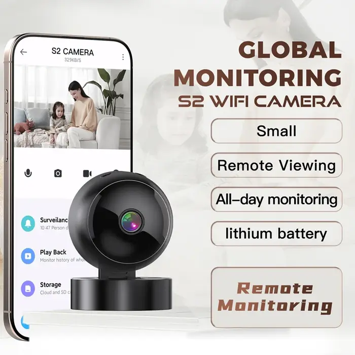 Smart 360 °   Caméra de sécurité 4K WiFi sans fil, surveillance intérieure et extérieure, détection de mouvement, vision nocturne, système de surveillance pour la maison