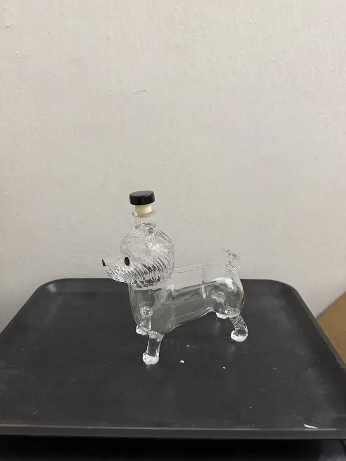 Carafe à whisky en verre en forme de chien West Highland Terrier, bouteille à liqueur transparente e