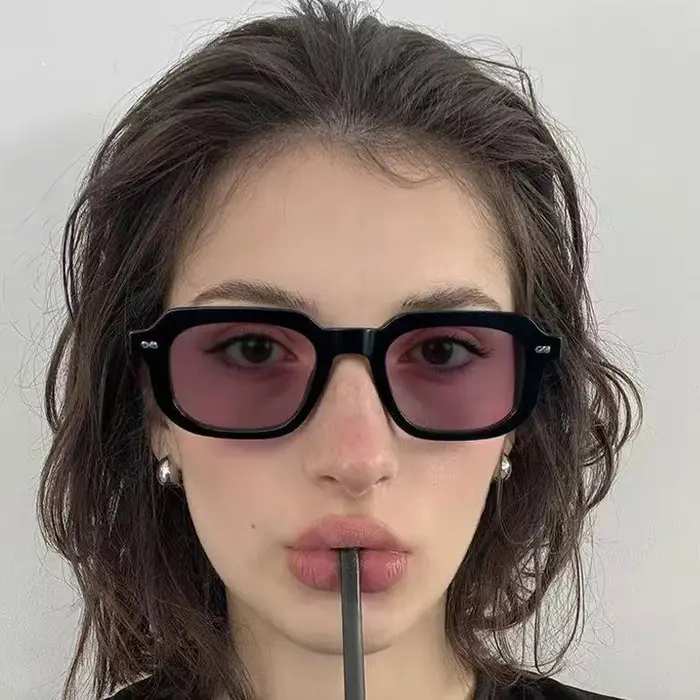2 paires lunettes de soleil carrées petites femme luxe - Marque designer rétro multi-couleurs UV400 tendance