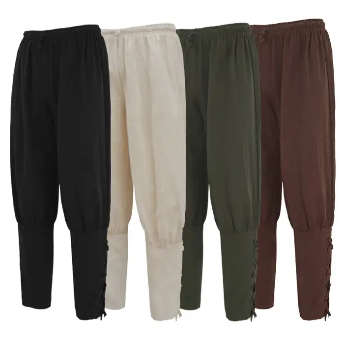 Pantalon gothique médiéval pirate pour costumes - Style vintage punk bandages homme S-5XL