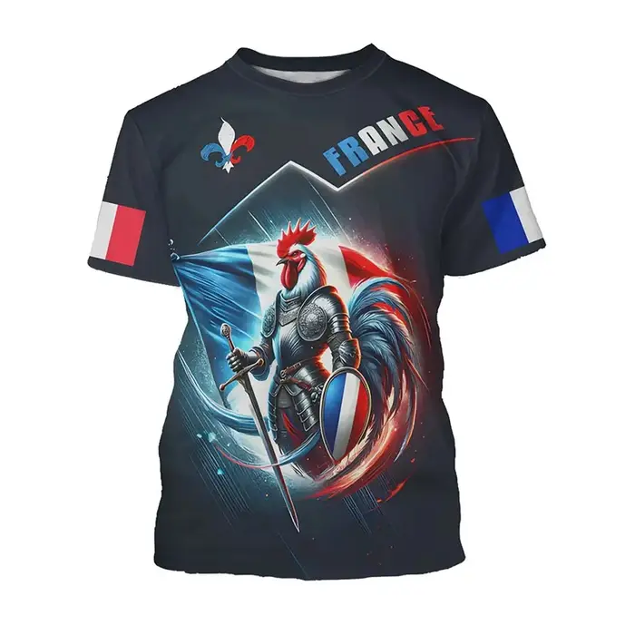 Maillot de Football français 2025, T-shirts pour hommes, uniforme de Football, T-shirts à manches co