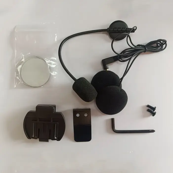 Microphone et haut-parleur 3,5 mm Ejeas V6 Pro V4 avec clip métallique pour casque de moto Vnetphone