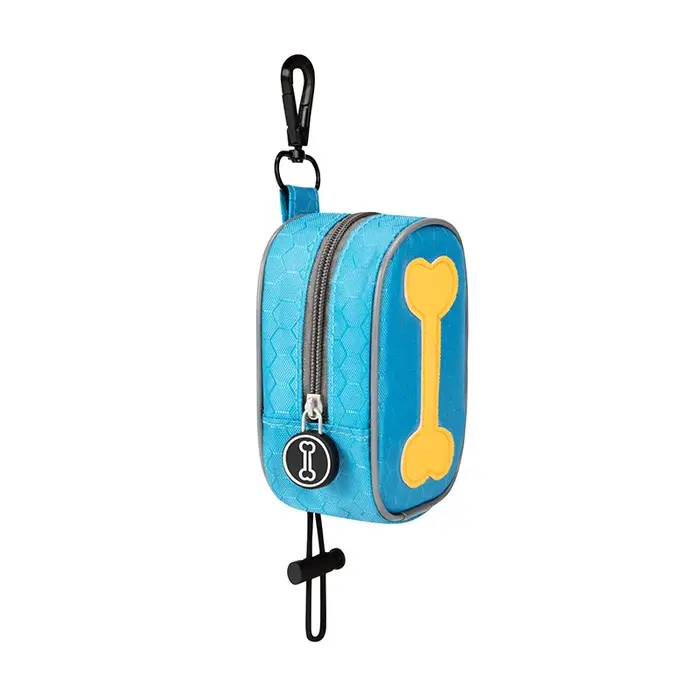 Distributeur de sacs à déjections canines suspendable avec fermeture éclair, accessoire de promenade