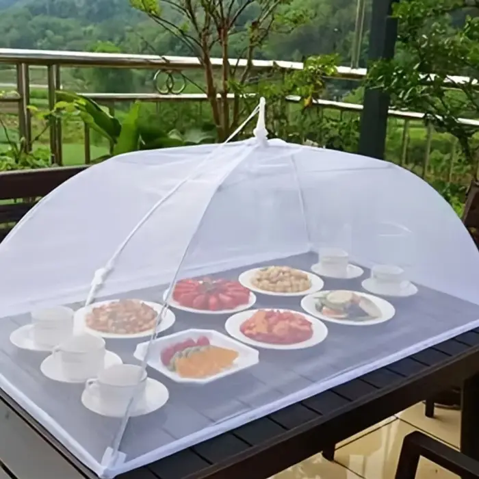 Couvertures alimentaires maille pliable cuisine Anti mouche moustique tente dôme filet parapluie piq