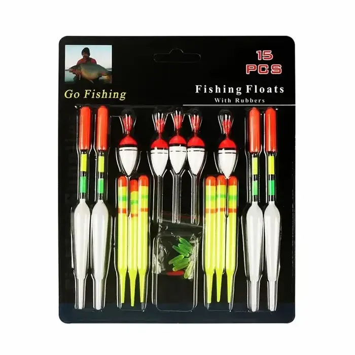 Ensemble de flotteurs de pêche, bouée verticale professionnelle avec bâton lumineux, leurre multifon