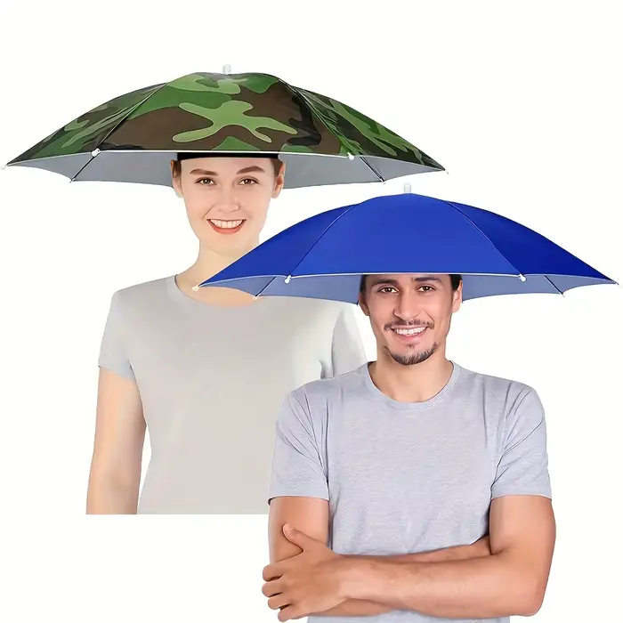 Chapeau parapluie mains libres pour activités de plein air - Protection UV
