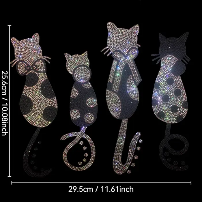 Grands autocollants en tissu à la mode avec strass, paillettes de dessin animé, vêtements de bricola