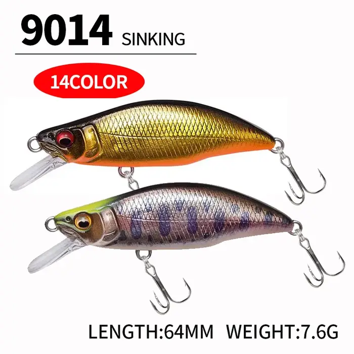 Leurre coulant de type poisson nageur, appât Élidéal pour la pêche au bar ou au brochet, crankbait, 