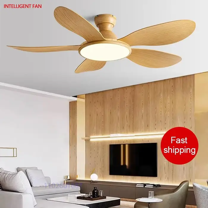 52 pouces moderne LED 60W plancher bas moteur à courant continu 35W ventilateurs de plafond avec tél