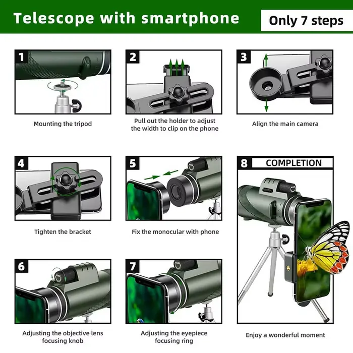 Longue-vue puissante 80x100 HD zoom portable jumelles longue portée télescope chasse camping avec trépied support téléphone