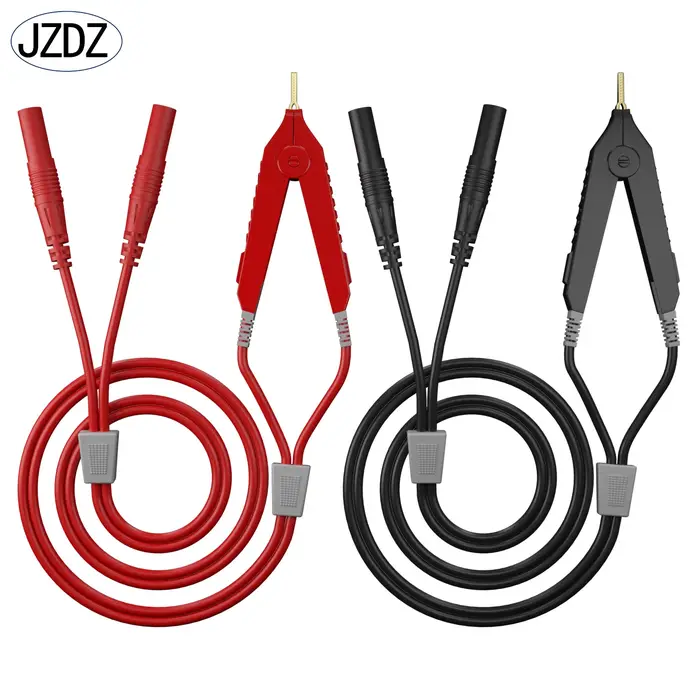 JZDZ – fil de Test Kelvin Lcr, résistance inférieure, 4 fils, 4mm, fiche banane de sécurité, Clip Ke
