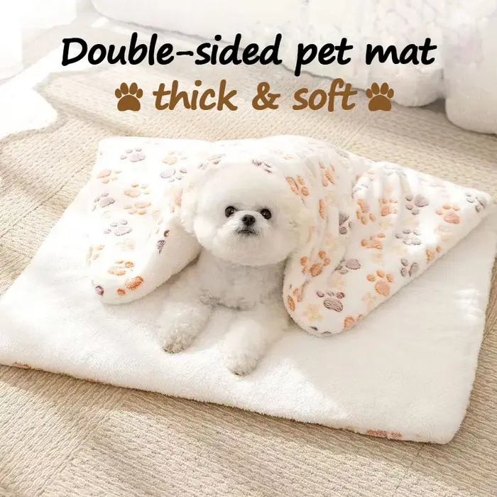 Lit en flanelle imprimé patte de chien pour chiens confort douillet repos canapé lit couverture coussin sécurité occasions spéciales