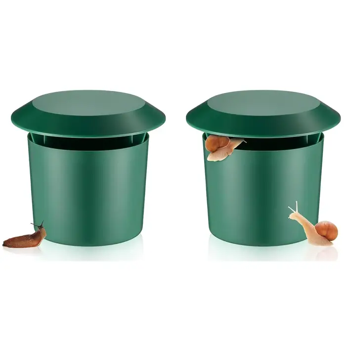 Pièges à limaces réutilisables, attrape-limaces et escargots, boîte de capture en plastique ronde et