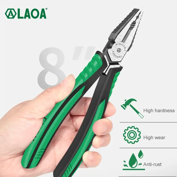LAOA – pince diagonale cr-v, coupe-fil à Long nez, coupe latérale, cisailles à câble, pince combinée