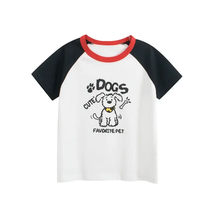 2025 enfants chiens dinosaure dessin animé T-Shirts vêtements mignons pour garçon 100% coton enfants