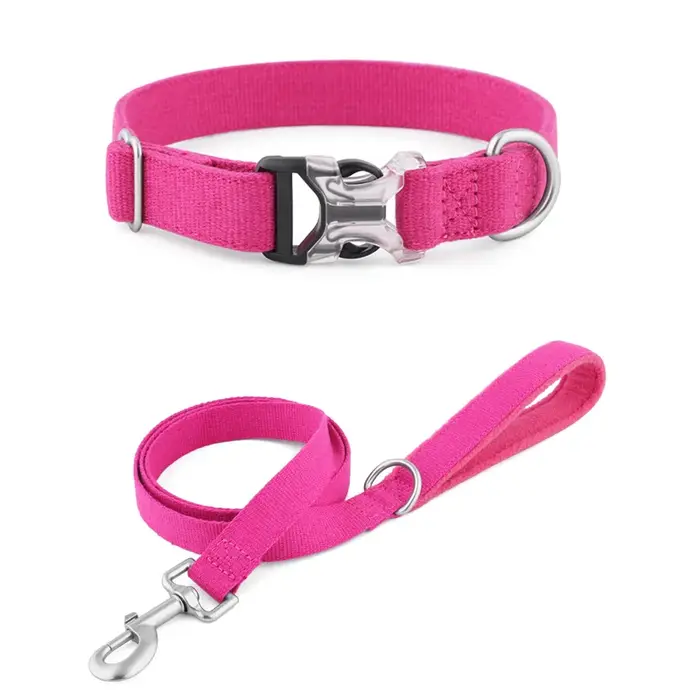 Ensemble collier et laisse pour chien Macaron, collier respirant en coton et lin pour animaux de compagnie, laisse pour petits, moyens et grands chiens, fournitures pour animaux de compagnie