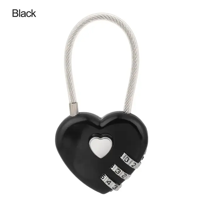 Serrure en forme de cœur pour valise de voyage, outil de sécurité, serrure, cadenas, bloc, code, mot