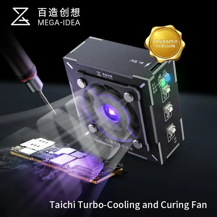 Qianli Mega-Idea ventilateurs de refroidissement avec lampe à polymérisation UV pour réparation de p