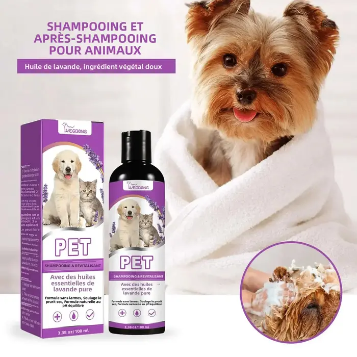 Shampoing Quotidien Apaisant pour Animaux de Compagnie – Soin Doux Anti-Nœuds pour Peau et Pelage – Nourrissant