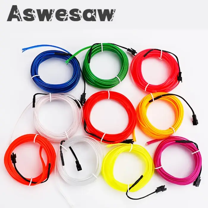 Bande lumineuse Led multicolore, 1M/2M/3M/4M/5M, néon Flexible, fil EL, décoration d'ambiance de fêt